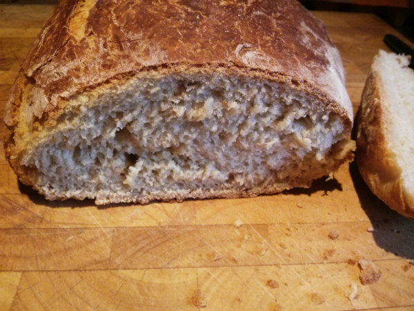 No Knead Loaf Sliced